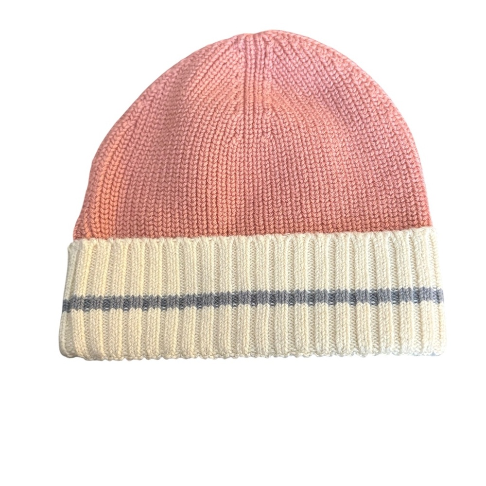 Mi Arcus Pink Baby Hat Size 12 To 24 Months Knit 100% Cotton Winter Hat - Picture 2 of 5
